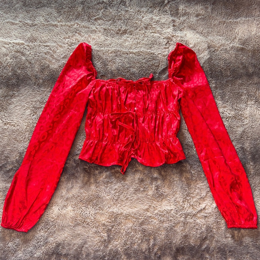 FashionNova Vibrant Red Blouse 💋